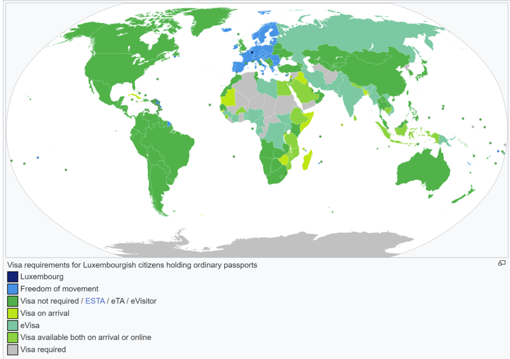 卢森堡公民出访海外签证要求